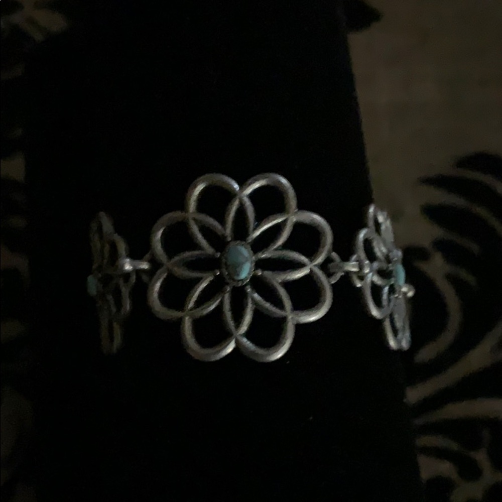Lucky Brand Bracelet- silver tone/turquoise color